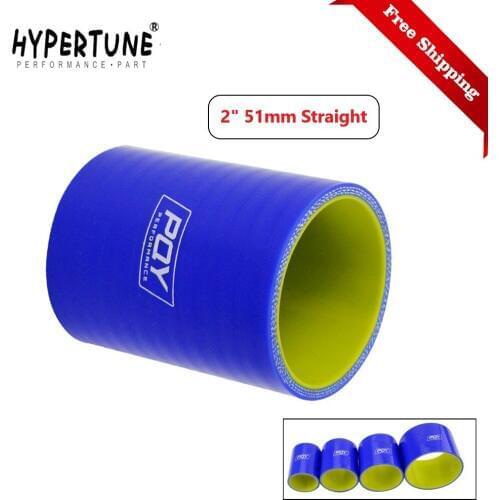 Free Shipping Blue&yellow 2" 51mm Straight Silicone Intercooler Turbo Intake Pipe Coupler Hose HT-SH0020-QY
