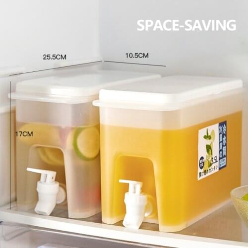 3.5L Cold Kettle With Faucet Cold Ice Water Cool Bucket Food-grade PP Water Bottle Refrigerator Ice Water Teapot Home Supplies