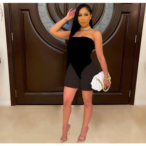 Black/white/burgundy Mesh Sheer Beachwear Playsuit for Women Cold Shoulder Party Club Bodysuit Summer Strapless Skinny Rompers