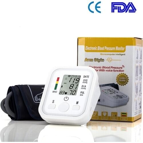 Smart Voice Digital Pulse Arm Blood Pressure Monitor Tonometer Pressuring Household Sphygmomanometer Apparatus Measuring Monitor