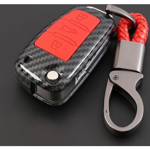 Color Carbon fiber Silicone Car Key Case Cover For Audi A1 A3 A4 A4L A5 A6 B5 B6 B7 B8 B9 A5 A6 A6L C5 C6 Q3 Q5 Q7 S5 S7 RS3 TT