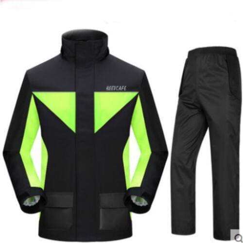Motorcycle Raincoat Set Waterproof Overall Men Rain Coats with Hood Mens Rain Jacket Rain-proof Pants Capa De Chuva Gear 6Y413