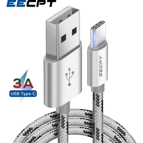 EECPT 3A USB Type C Cable Fast Charging Wire for Samsung Galaxy S20 S10 Plus Xiaomi Mi9 Huawei Mobile Phone USB C Charger Cable