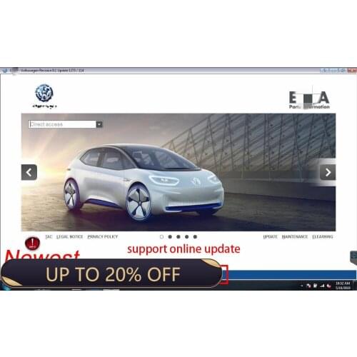 For V/W+AU/DI+SE/AT+SKO/DA, Support until 2020 years cars E T/ K 8 .2 V Group Vehicles Electronic Parts Catalogue