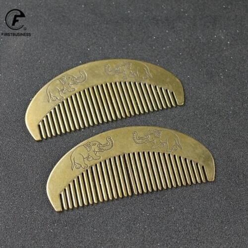 Chinese Style Phoenix Peony Elephant Hairs Brush Hair Comb Women Care Anti-Static Pure Brass Copper Tools Mothers Day Christmas