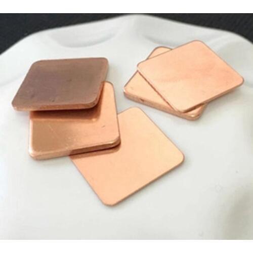 0.1/0.2/0.3.0.4/0.5/0.6/0.8/1.0/1.2/1.5/1.8/2.0/2.5/3mm Thickness 15x15mm Copper Heatsink Laptop CPU DIY Thermal Cooling Shim
