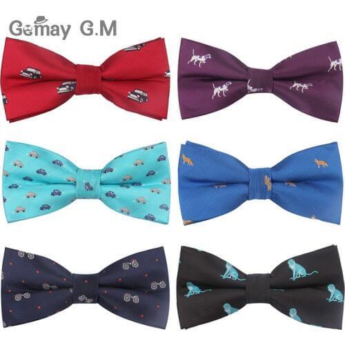 Lovely Cartoon Bowtie For Men Polyester Jacquard Animal Bow tie for Wedding Business Suits Men Bowties Gravatas