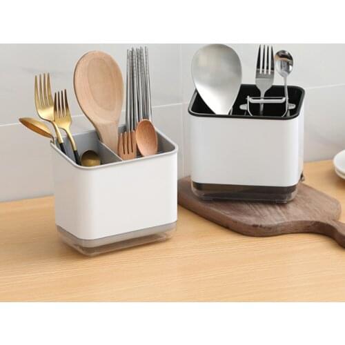 Multifunctional Storage Holder Spoon Fork Chopstick Storage Holder Box Double Layer Cutlery Drain Rack Organizer Rack Kitchen