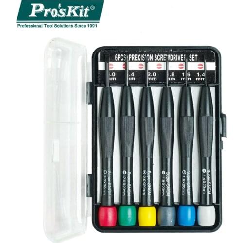ProsKit 8PK-2062 6PCS Colorful Precision Screwdriver Set Computer Phone Watch Repair Hand Tool Set Kit Multifunction Cross Head