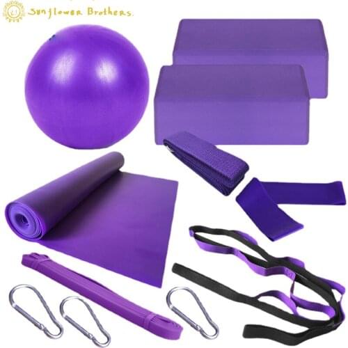 11 Pcs Yoga Pilates Set Anti-stress Ball Exercise At Home Pilates Ball Balance Ball Ball Bean Pilates Latex Towel Stretch