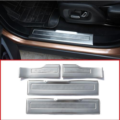 For Range Rover Evoque 2012-2017 Accessories 304 Stainless Steel Inside Door Sill Threshold Scuff Plate without Lamp Cover Trim