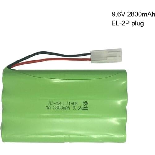 9.6V 2800mAh NI-MH battery for Remote Control Toy Car toy Boat toys Gun Tank 8*AA 9.6V battery EL-2P plug high capacity battery