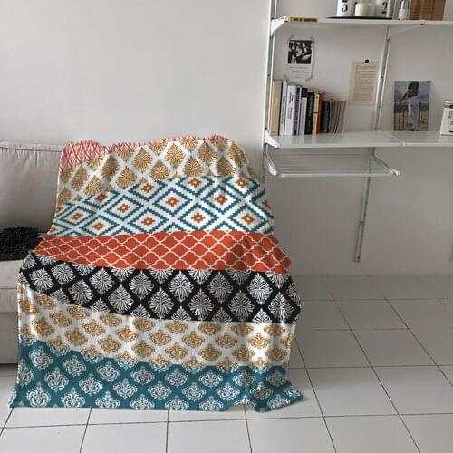 Bedroom Warm Blankets Satin Pattern Color Pattern Sofa Throw Blankets Childrens Baby Soft Blankets Airplane Portable Blanket