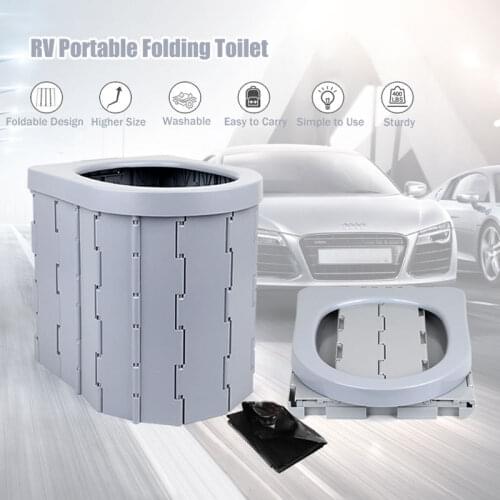 Portable Folding Toilet Commode Washable For RV Car Camping Hiking Long Trip Caravan Toilet Can Unisex RV Supplies Accessories