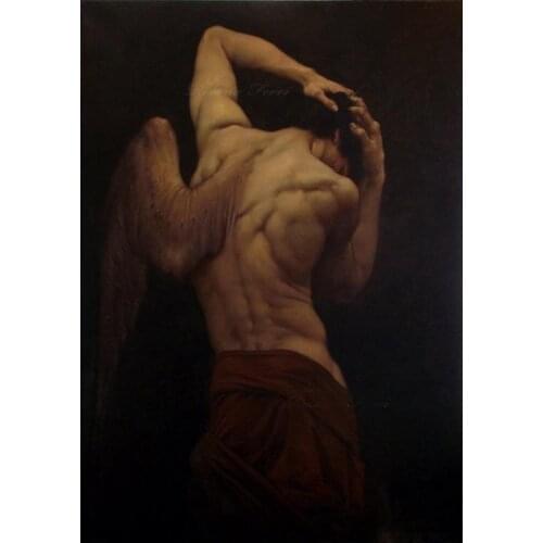 Portrait customization) old artist hand painted original oil painting art male naked man on canvas