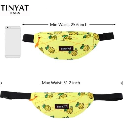 TINYAT Women Belt Pouch Bag for Women Phone Money Travel Seaside Waist Pack Casual fruit Bag multi-color ag Waist Bag Fanny Pack