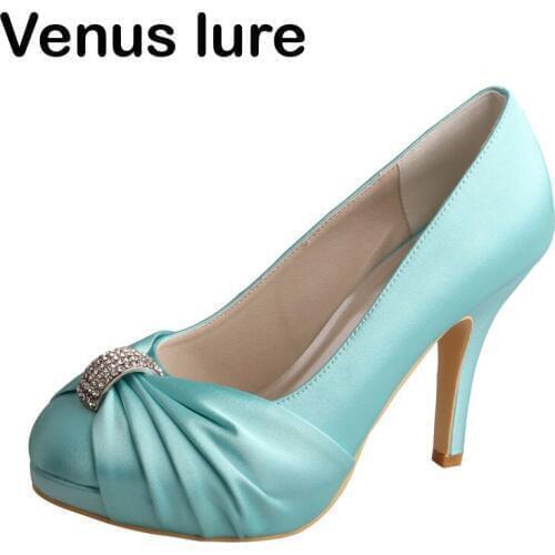 Clearance Customized Heel Classy Platform Shoes Wedding for Women Mint Green Heels