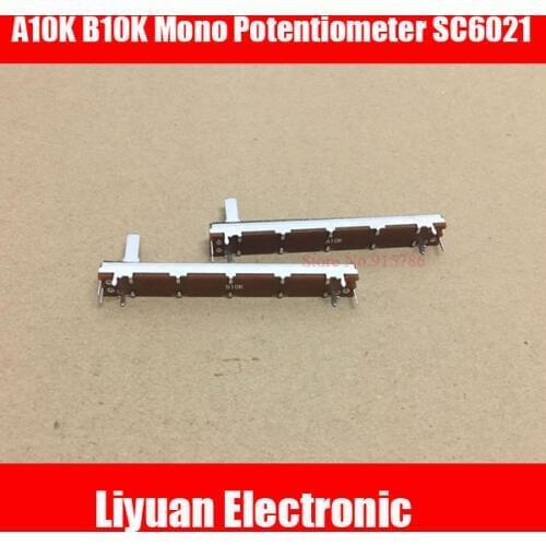 SC6021 mono B10K A10K 75mm slide push-pull potentiometer dimming Taiwan mixer fader