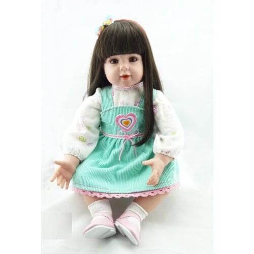 DOLLMAI high quality 22"/51cm adora victoria toddler long hair princess Bonecas girl doll bebe reborn menina de silicone
