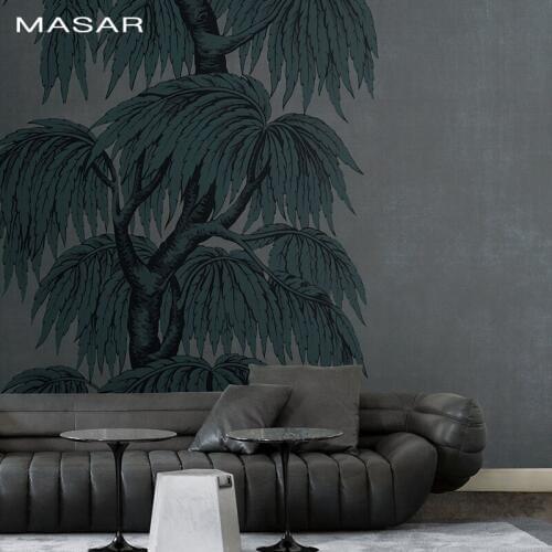 MASAR modern minimalist tree custom mural hand-painted art background wall paper villa high-rise wallpaper Lush