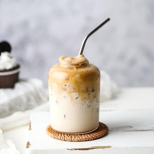 Pyrex Glass Storage Bottle Cork Creative Fat Glass Jar Tea Beans Sealed Jar Ice Coffee Cup Latte Coffee Cup Cold Brew Coffee Cup