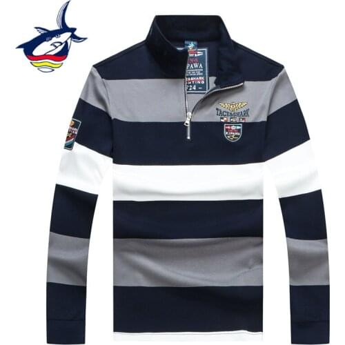 Tace & Shark Sweaters for Men High Quality Embroidery Half Zipper Sweater Men Kbitted-wear Pullovers Brand Sweaters Autumn