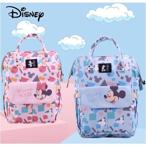Disney Mickey Minnie USB Baby Diaper Storage Bag Large Capacity Baby Stroller Waterproof Fashion Bag Multifunction Diaper Bag