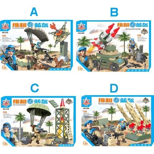 XJ229 Full Joint Movable Patient Model 1:35 Assembled Building Block Peacekeeping Force Radar Position Solider Model for Gifts