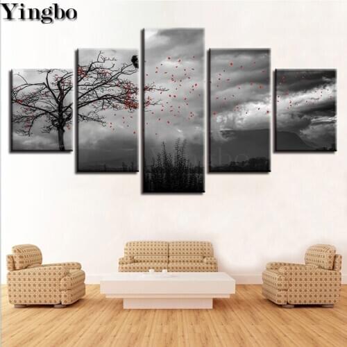 Ying bo Full Square Diamond Embroidery natural scenery Mosaic Multi-picture 5D Diamond Painting 5pcs/set DIY Home Decoration