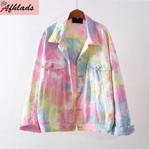 Korean Rainbow Hole Short Outerwear Women Spring And Autumn 2020 New Loose Single-Breasted Streetwear Denim Jacket Coats