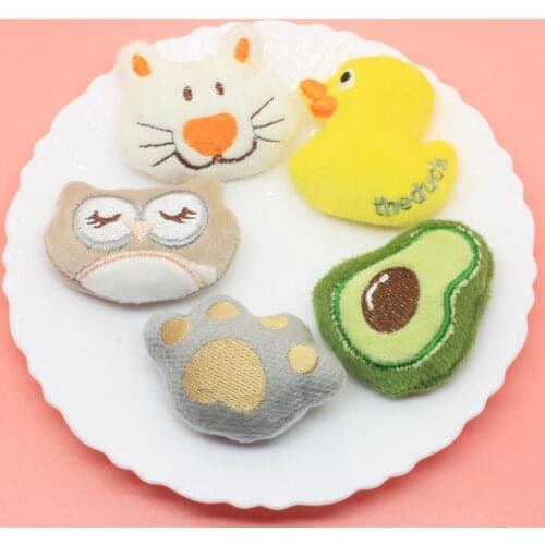 10PCS/Lot Plush Cartoon big cat duck doll Patches Applique Crafts for DIY headdress accessories and socks Decoration