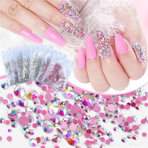 1440Pcs Glitter DIY 3D Flat Nail Art Rhinestone Sequins Decoration Manicure Tips Paillette DIY Nail Decor Art Manicure Tools