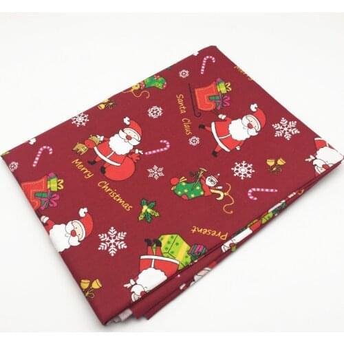 160cm X 50cm New Red Christmas Santa Snowflake Printed 100% Cotton Fabric for Patchwork Quilting Baby Garment Cushion Quarters