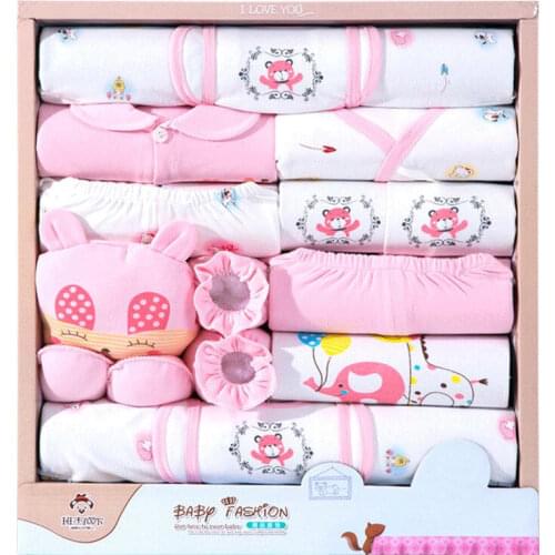18 Pcs Newborn Baby Girl Clothes Sets 0-6 Months Cotton Infant Baby Girl Set Soft Autumn Baby Boys Clothing Toddler Baby Hat Bib