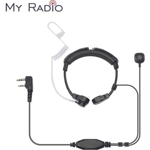 2 Pin Covert Acoustic Tube Earpiece Headset PTT Throat MIC Microphone Earphone For Baofeng UV5R For Kenwood microphone