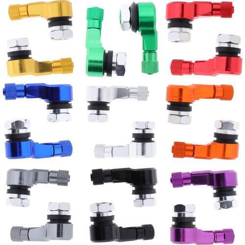 2pcs Motorcycle Tire Tyre Air Wheel Valve Stems CNC Alloy 90 Degree for Front and Rear