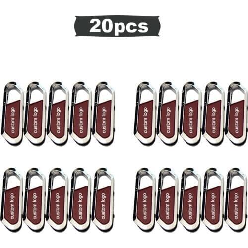 20pcs/lot metal Usb flash drive 4GB 8GB 16GB 32GB 64GB Pendrive 128G Pen Drive USB 2.0 Memory Stick U disk gift Free Custom Logo
