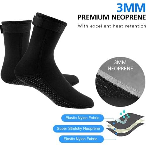 3MM Neoprene Wetsuit Socks Warm Scuba Diving Socks Winter Surfing Socks Thermal Anti Slip Boots for Spearfishing Swimming