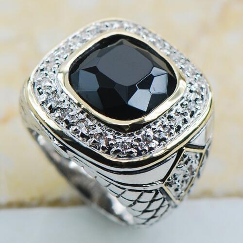 Black Onyx 925 Sterling Silver Top Quality Fancy Jewelry wedding Ring Size 6 7 8 9 10 F1163
