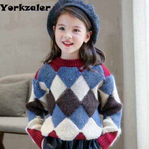 Kids Girls Sweater Long Sleeve Fashion Winter Sweater Tops Warm Knitted Cute High Quality Sweater Shirts