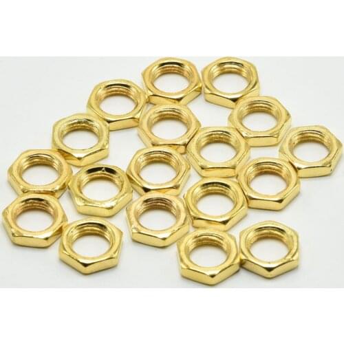 20Pcs/Lot M10 Inner Tooth Hexagon Nut, 2/3/4/5mm thick, Golden Color, Hex Nuts, Lighting Accessories Hardware Fittings
