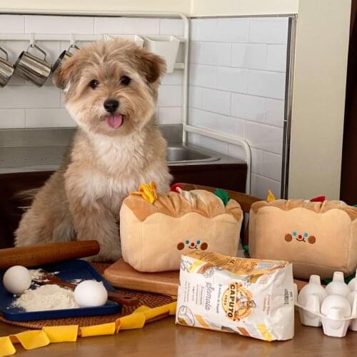 Pet Food Toy Korean Bread Toast Tibetan Food Toy Pet Dog Tibetan Food Sniffing Puzzle Toys Funny Leaking Food Pet Bite Toys