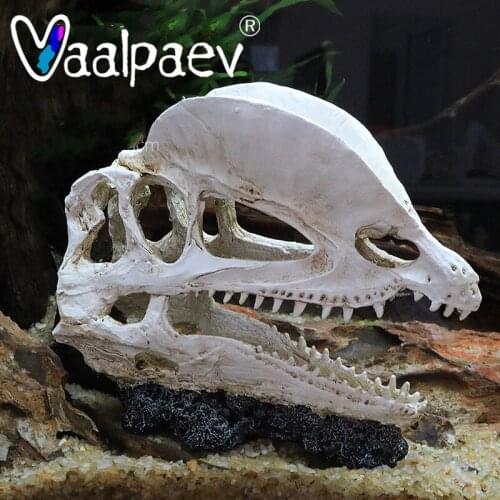 Simulation Tyrannosaurus Dinosaur Head Dragon Skull Action Figure for Aquarium Fish Tank Landscaping Decoration Toys DIY Crafts
