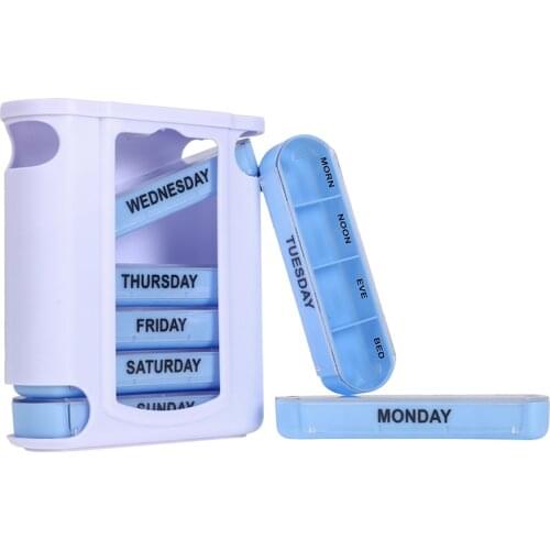 7 Day Week Pill Box Organizer Tablet Holder Medicine Tablet Drug Holder Storage Box Pillbox Case Organizer Container Kit