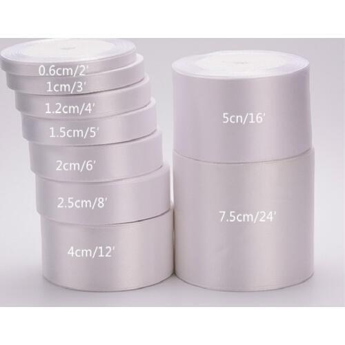 Hot sale (25yards/roll)6mm-75mm white Silk Satin Ribbons Wedding Decorative Ribbon gift Wrapping DIY Handmade Materials 9 size