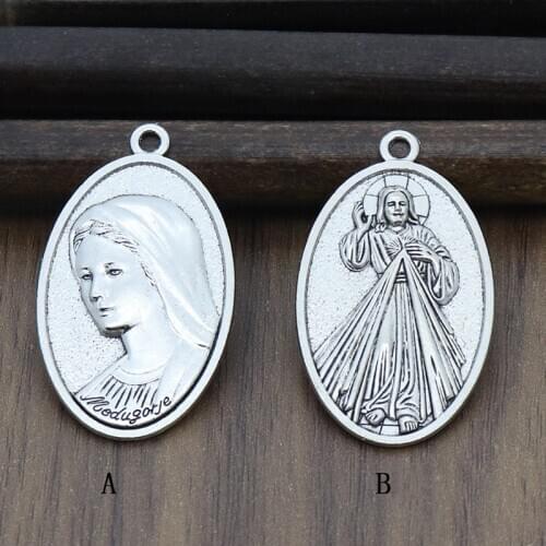 HeyMamba Metal Catholic Medjugorje Holy Mary Statue Virgin Mary Figure Pendant Keychain Church Decor Souvenir Gift