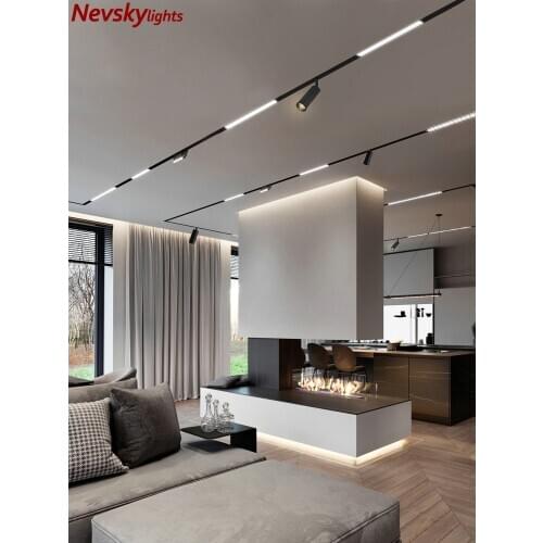 N1 Modern Recessed Magnetic Track Lights design led Lamp Magnetic Rail Ceiling System Indoor Track Lighting Spot Rail Spotlights
