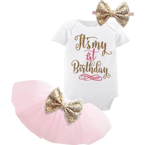 It' my 1st Birthday Outfits Dress 1 Year Baby Girl Summer Dresses Infant Party Tolldler Kids Clothes Baptism vestido de Baby