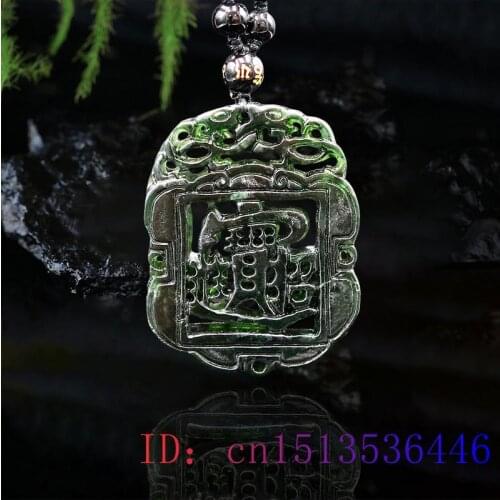 Jade Pixiu Pendant Gemstone Carved Natural Gifts Fashion Black Green Chinese Amulet Necklace Jewellery Charm