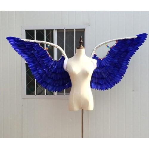 Overall length 180cm angel feathers wings, dark blue wings Model Catwalk Stage Cosplay Performance Shooting Props gift a1940